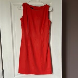 Elegant Red Orange Sleeveless Dress